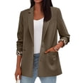 thumbnail image 5 of Women's Single Button Blazer Casual Long Sleeve Fashion Outerwear Army Green S, 5 of 6