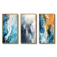 thumbnail image 2 of Designart "Arctic Glacier Landscape Aerial Perspective I" Glacier Framed Wall Art Set Of 3 - Blue Country Frame Gallery Wall Set For Home Decor, 2 of 6