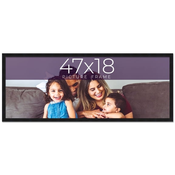 47x18 Frame Black Real Wood Picture Frame Width 0.75 inches | Interior Frame Depth 0.5 inches |