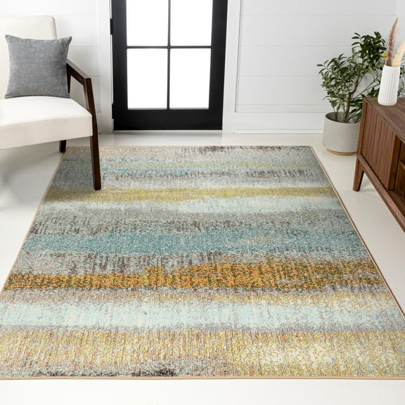 JONATHAN Y CONTEMPORARY POP 5 x 8 Area Rug, Modern Abstract Vintage - Cream/Yellow, CTP105A-5