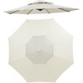 thumbnail image 1 of HUGFEGWE Waterproof Double Layer Polyester Patio Umbrella Canopy for 8 Ribs, Sunproof, Replacement Top with Easy Installation CA919-77577, 1 of 9