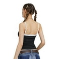 thumbnail image 2 of Gupgi Camisoles Froncées pour Femmes Camisole Ajustée à Bretelles Spaghetti Débardeur Contrasté Sans Manches Hauts de Sortie, 2 of 8