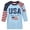 Sky Blue, variant on 250 Anniversary Usa Shirt Women Patriotic Raglan Sleeve T Shirt For Fourth Of July Celebration Casual Crew Neck Three Quarter Length Tee