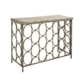 thumbnail image 2 of Decmode Contemporary 33 X 43 Inch Distressed Gold Rectangular Console Table with Oval Trellis Design, 2 of 2