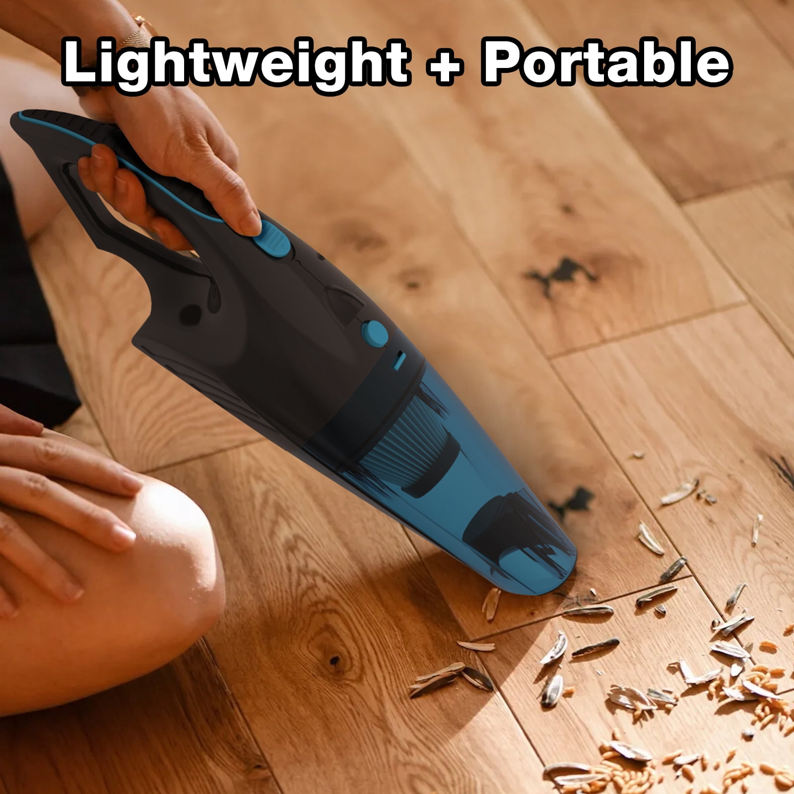 Cordless Handheld Vacuum Cleaner, 10000PA Powerful Suction Handheld Vacuum Cleaner for Car & Home & Office Pets Hair Cat Litter Cleaning, Cordless Hand Held Vacuums, LED Lights, Type-C Fast Charging