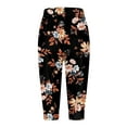 thumbnail image 5 of YDLCAFD Capris For Women Print Pants Bottom High Waist Drawstring Joggers, 5 of 5