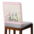 thumbnail image 2 of Easter Gnomes Chair Covers Set of 6 Rabbit Eggs Pink Buffalo Plaid Retro Texture Chair Back Covers Stretch Removable Washable Slipcovers Protector for Dining Room Kitchen Party Decor, 2 of 5