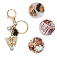 thumbnail image 3 of Unique Bargains 1 Pc Fashionable Butterfly Shell Handbag Charm Decorative Keychain Black White Gold Tone, 3 of 5