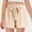 Beige, variant on Girls Cotton Linen Shorts with Pockets- Summer Casual Elastic waist Cute Kids Play Shorts Pink Size 6
