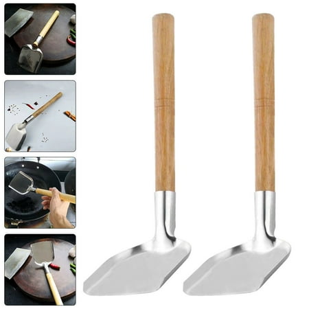 GOOHOCHY Stainless Steel Cooking Shovel with Ergonomic Wooden Handle for Kitchen 2 Pcs Assorted Color GOOHOCHY Stainless Steel Cooking Shovel with Ergonomic Wooden Handle for Kitchen 2 Pcs Assorted Color