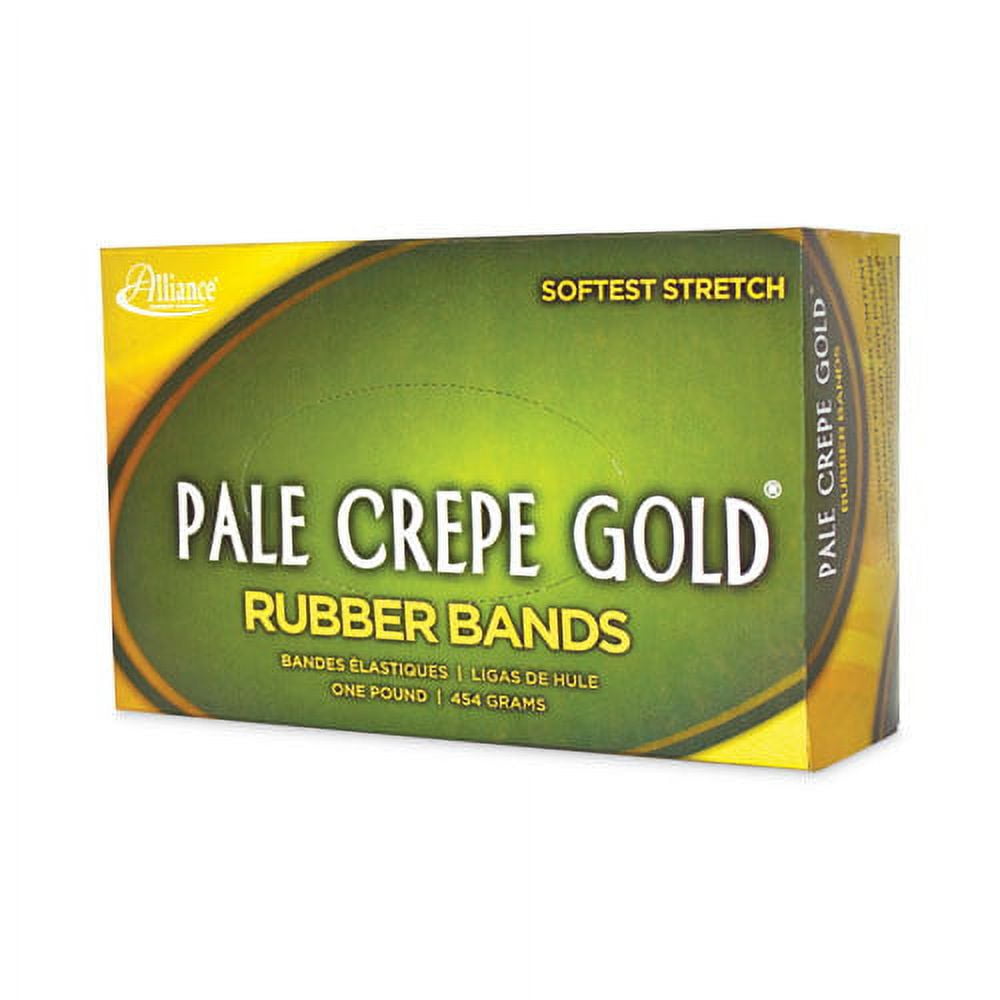 Pale Crepe Gold Rubber Bands, Size 117b, 0.06" Gauge, Crepe, 1 Lb Box, 300/box | Bundle of 2 Boxes