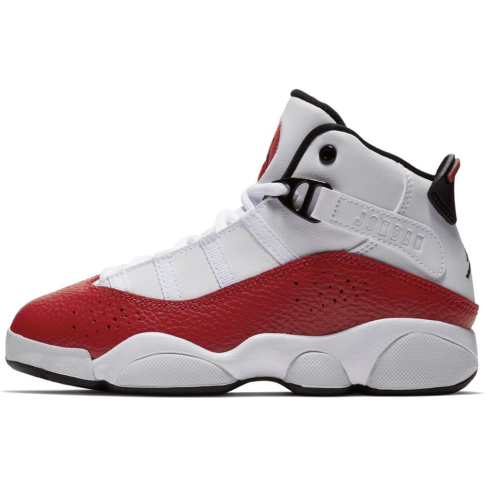 Nike PS Boys' Jordan 6 Rings Basketball Shoes White/Black-Gym Red