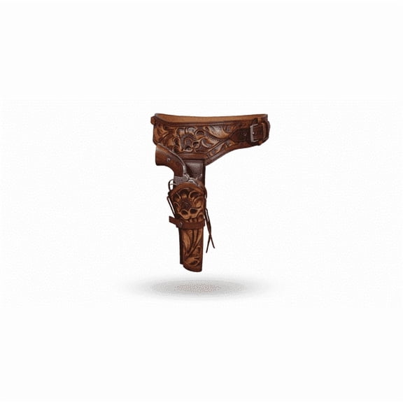 TJAYZ Western Drop Loop Leather Gun Belt and Holster, Right Hand, 22 Caliber, HARVEST 34"