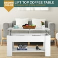 thumbnail image 3 of FDW 39" Lift Top Conference Room Table Storage Shelf, White, 3 of 7
