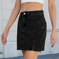 thumbnail image 6 of ZZwxWA Skorts Skirts for Women Denim Mini Skirt Side Slit with High Waisted Jean Shorts Stretchy Womens Fashion Hip Wrap Dress, 6 of 7