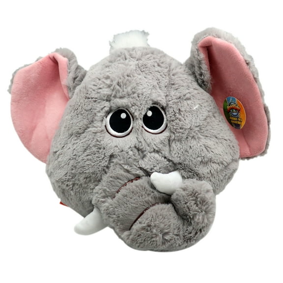 Elephant Face Plush Pillow & Toy, Soft Cushion, Huggable | Nursery Decor for Boys & Girls, Best Christmas or Birthday Gift for Toddler & Kids | For Imaginative Play & Bedtime