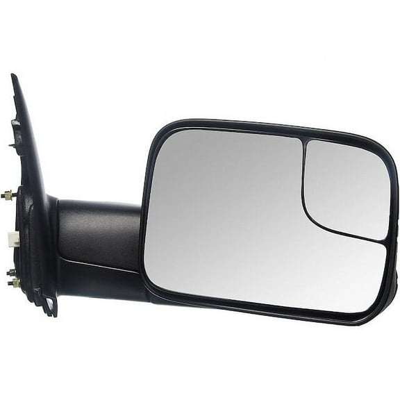 Right Passenger Side Power Mirror - with Heated Glass, Towing Package, 2-Row Plug, Curved Arm Cover Seam - Compatible with 2003 - 2010 Dodge Ram 3500 2004 2005 2006 2007 2008 2009