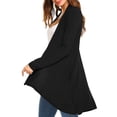 thumbnail image 4 of Hanerdun Women Open Front Sweater Cardigans Female Solid Long Sleeve Cardigan Black XL, 4 of 5