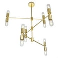 thumbnail image 3 of CWI Lighting Hand Crank 12 Light Contemporary Metal Chandelier in Gold, 3 of 4