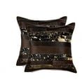 thumbnail image 4 of Torino Madrid Cowhide Pillow Set Silver Black 18x18 2-Pack Decorative Accent, 4 of 5