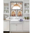 thumbnail image 3 of Orange Pumpkins Fall Swag Kitchen Curtains Sets for Windows 24 Inch Length, Black Plaid Autumn Floral Short Window Curtain Panels Swags Valances and Tiers 3 Piece Set for Cafe/Dining Room, 3 of 5