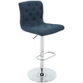 thumbnail image 1 of Brage Living Tufted Swivel Bar Stool, Adjustable Counter Height Airlift Barstool with Back, Fabric Upholstered Armless Bar Chair for Kitchen Dining Room Pub Cafe (Blue), 1 of 2