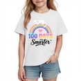 thumbnail image 2 of Boys 100 Days of School Shirt, 100 Days Smarter Kids Tee with Cute Cat Rainbow Graphic, Soft White Cotton T Shirt for 3-10 Years,Size 5 T, 2 of 7