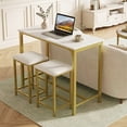 thumbnail image 2 of Giantex 3 Pieces Dining Table Set, Modern Bar Table Set w/2 Bar Stools, Counter Height Table Set for Living Room Restaurant, 2 of 5