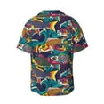 thumbnail image 4 of Balery Colorful Carp Streamer Men's Casual Button Down Shirt Short Sleeve Textured Summer Cuban Beach Shirts-, 4 of 7