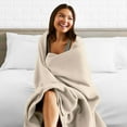 thumbnail image 5 of Bare Home Polar Fleece Cozy Bed Blanket - Hypoallergenic Premium Poly-Fiber Yarns, Thermal, Lightweight Blanket (Throw, Ivory), 5 of 9