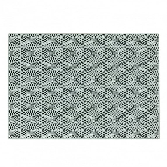 Crazy Art Cutting Board, Composition of Quirky Squares Going Inwards Optical Illusion, Decorative Tempered Glass Cutting and Serving Board, in 3 Sizes, by Ambesonne