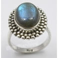 thumbnail image 2 of 5.7 Grams 925 Solid Silver Blue Fire Labradorite Antique Style Ring Size 8, 2 of 3