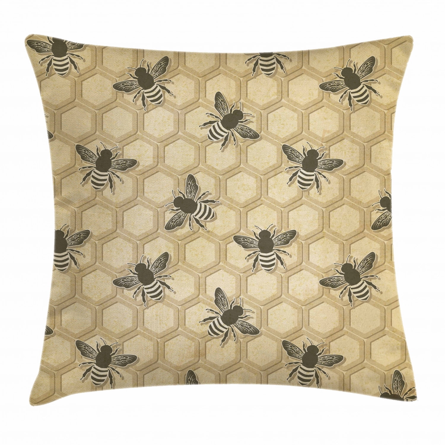 Bee Throw Pillow Cushion Cover, EcoFriendly Beekeeping Theme