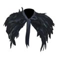 thumbnail image 1 of Capa de plumas falsas para hombro, bufandas góticas, bufanda para mujer, Collar, encogimiento de hombros para Halloween Negro, 1 of 8