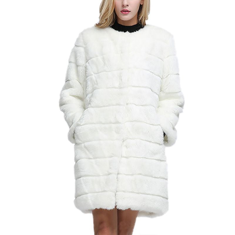 H&M Long coat discount 48% WOMEN FASHION Coats Fur Beige L 