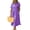 Purple, variant on Joernso Striped Lapel Button Down Shirt Dress with Pockets Summer Casual Short Sleeve A-line Long Shift Beach Dress for Women