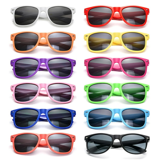 Gafas de Sol SUNOVELTIES Retro en Colores Neón Clásicas Paquete de 12