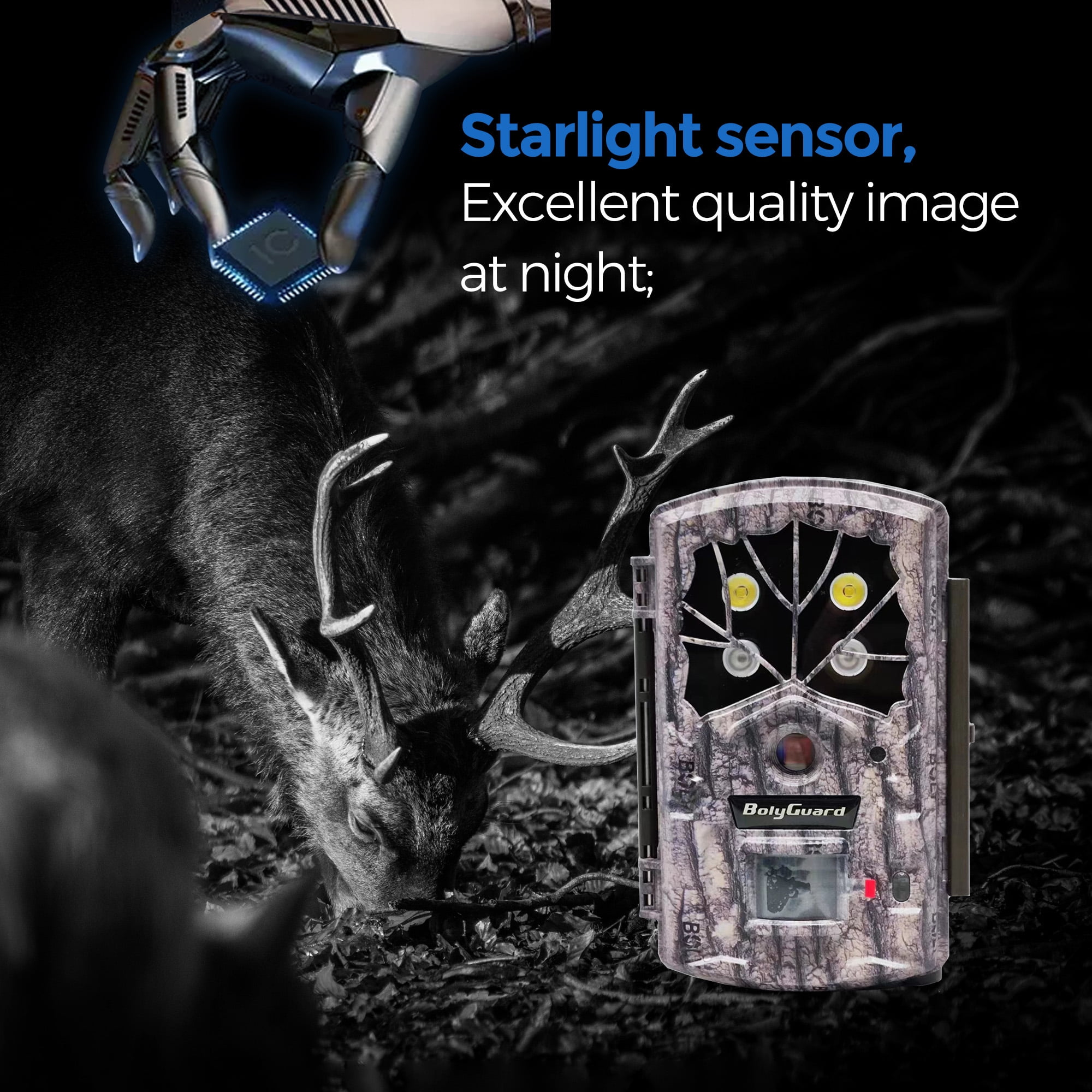 Hunting Camera 45MP 1080P Trail Game Wildlife Camera Motion Sharp 940nm No Glow Black IR Scouting Camera for Outdoor Security Surveillance