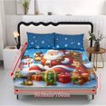 thumbnail image 5 of Jeiento Christmas Santa Snowman Print Bedding Bundle, 2 Matching Pillow Covers + Deep Pocket Bed Fitted Sheet, Soft Breathable 3-Piece Bed Linen Set for Holiday Bedroom, Full Size, 5 of 7
