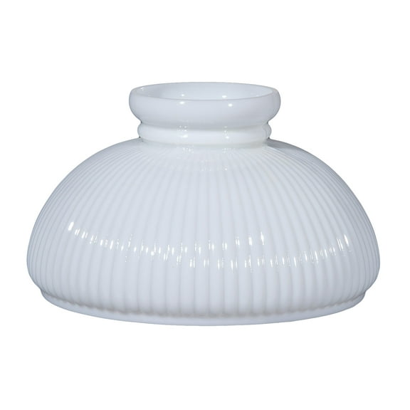 B&P Lamp® 10 Inch Diameter Opal Glass Student Shade With Ribbed Design And A Low Top