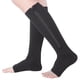 thumbnail image 4 of 1 par de medias de compresión con cremallera hasta media pantorrilla, polainas delgadas, calcetines elásticos con punta abierta (negro l XL), 4 of 12