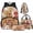 Floral Capybara, variant on Binienty Ladybug Backpack for Girls with Lunchbox Box and Pencil Case and Water Bottle Sleeve Set of 4 Piece School Bookbag for Elementary School Girls Kids Rucksack with Laptop Compartment