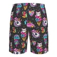 thumbnail image 6 of Naloa Rainbow Unicorn And Cat Icecream Men's Beach Shorts, Surfing shorts, Swim trunks, Quick Dry Swim Trunks for Surfing Beach Fun - Small, 6 of 9