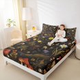 thumbnail image 4 of Feelyou Hippie Leaf Botanical Full Size Sheets, Cartoon Mushroom Plant Bed Sheets, Jungle Moth Snail Sheet Sets, Ultra Soft Bedroom Decor, 4pcs, 4 of 7