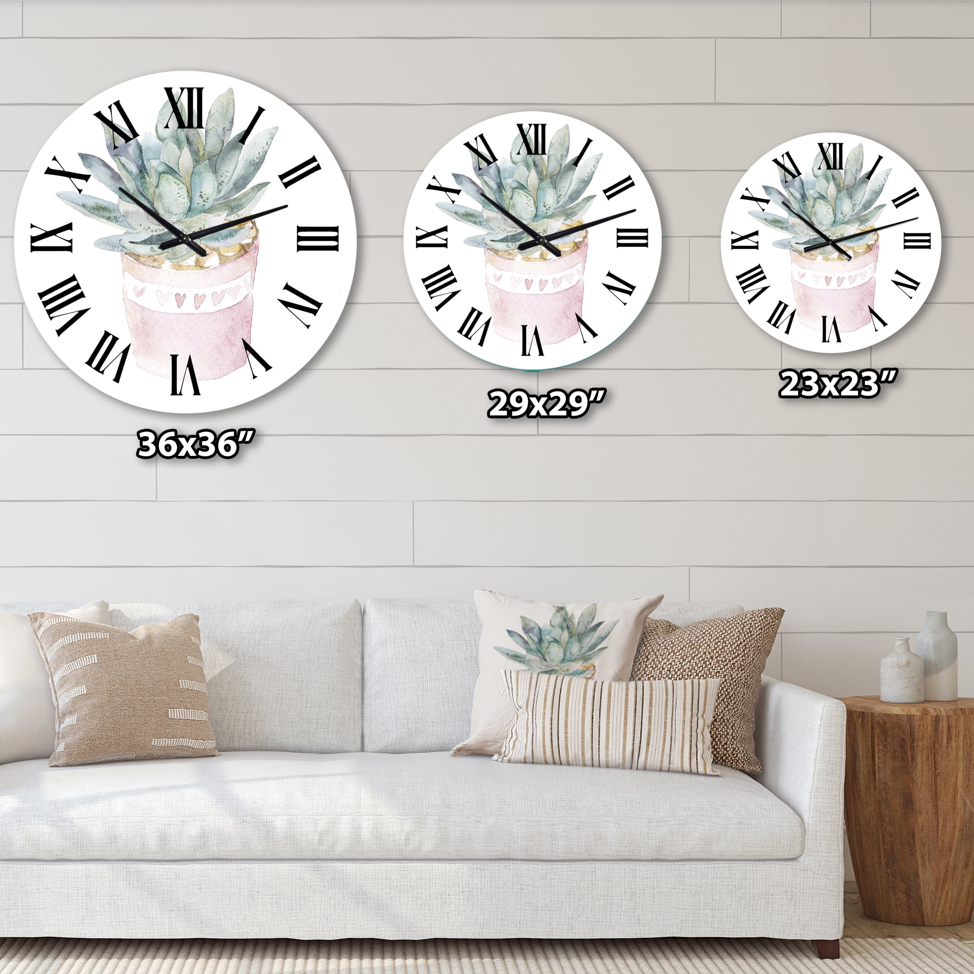 Designart 1 in Farmhouse Wall Clock