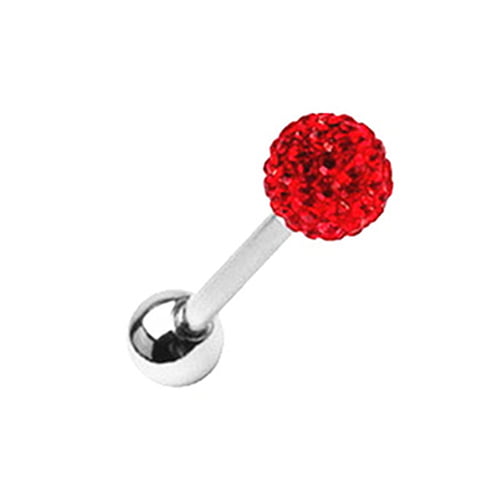 100% Bitch Logo Ball Straight Barbell Tongue Bar Piercing Jewellery 