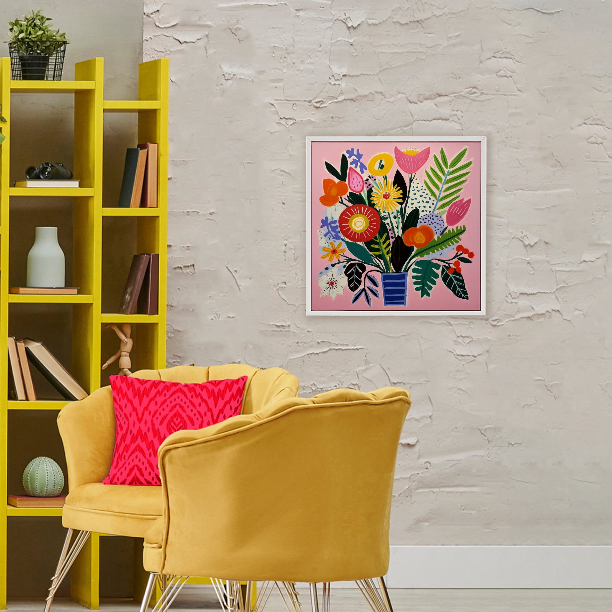 Stupell Industries Floral Flourish Summer Bouquet White Framed Giclee Art, design by Lazar Studio