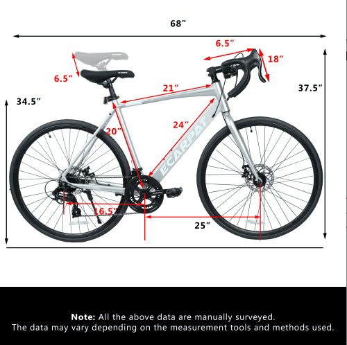 A28320R Silver Road Bike 700Cx28 16-Speed Disc Brakes Lightweight Aluminum Frame for Men Women