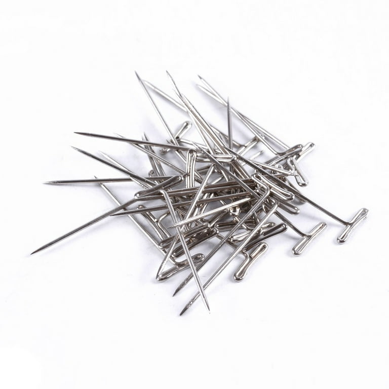 100pcs T-PINS (32mm) For Wig On Foam Head Style T Pin Needle Brazilian  Indian Mannequin Head Type Sewing Hair Salon