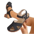 thumbnail image 6 of Woman Sandals Summer Oofos Shoes Women Women's Fashion Casual Versatile Buckle Spring And Summer Style Fashionable Thick Heel Sandals Black, 6 of 6